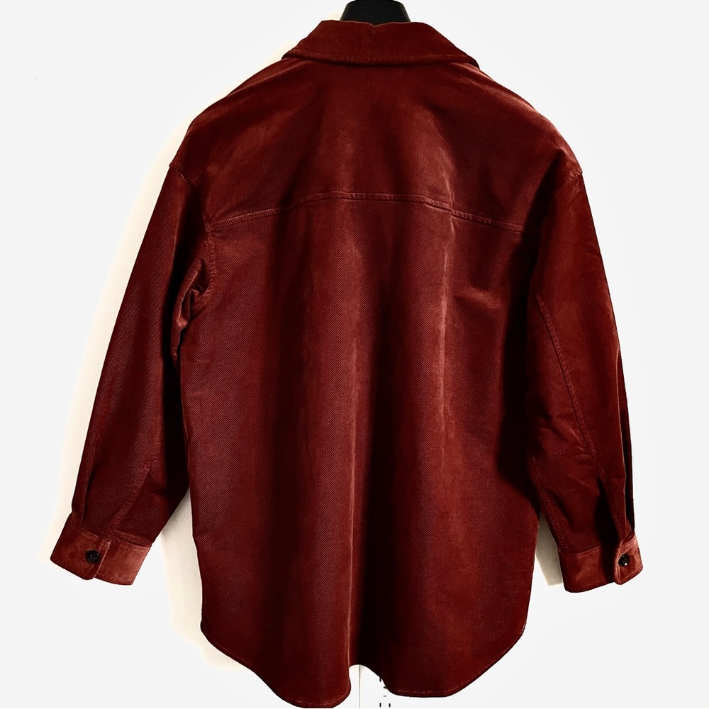 Madewell Corduroy Twill Oversized Shirt Jacket In Orange Size M NWT - Picture 7 of 15